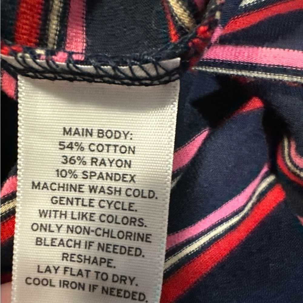 Caslon Striped Long Sleeve Blouse - Red and Blue - Picture 4 of 9